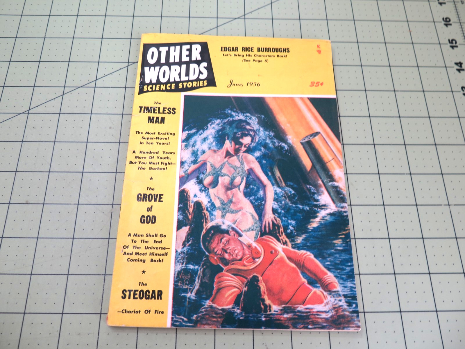 Other Worlds Science Stories - 06/56 - Vintage SF PULP  FINLAY CVR, BOK INTERIOR