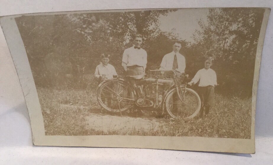 Vintage Indian Motorcycle Postcard Real Photo RPPC Indian Motorcycle