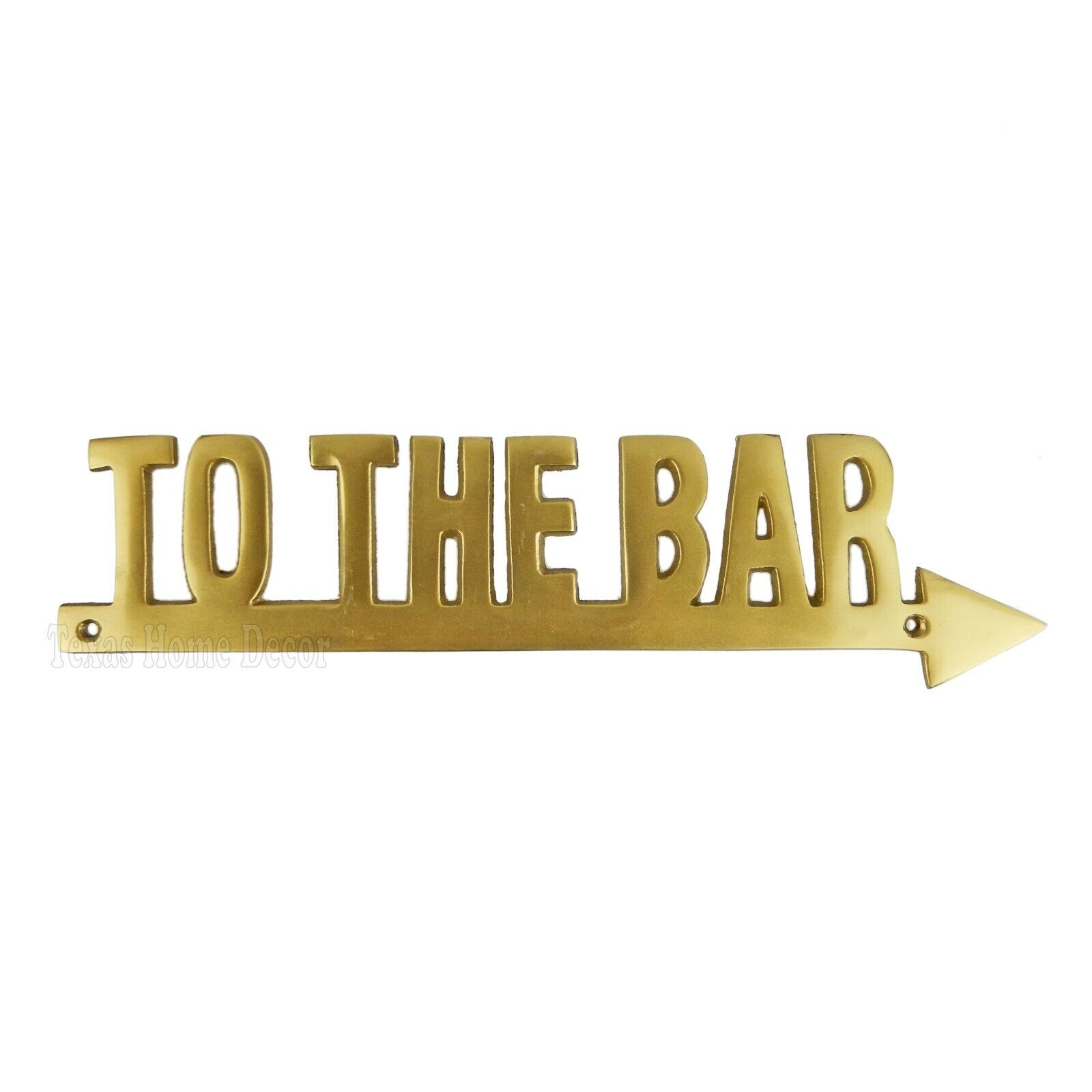 To The Bar Arrow Wall Plaque Sign Brass Alloy Tiki Bar Man Cave Restaurant Pub