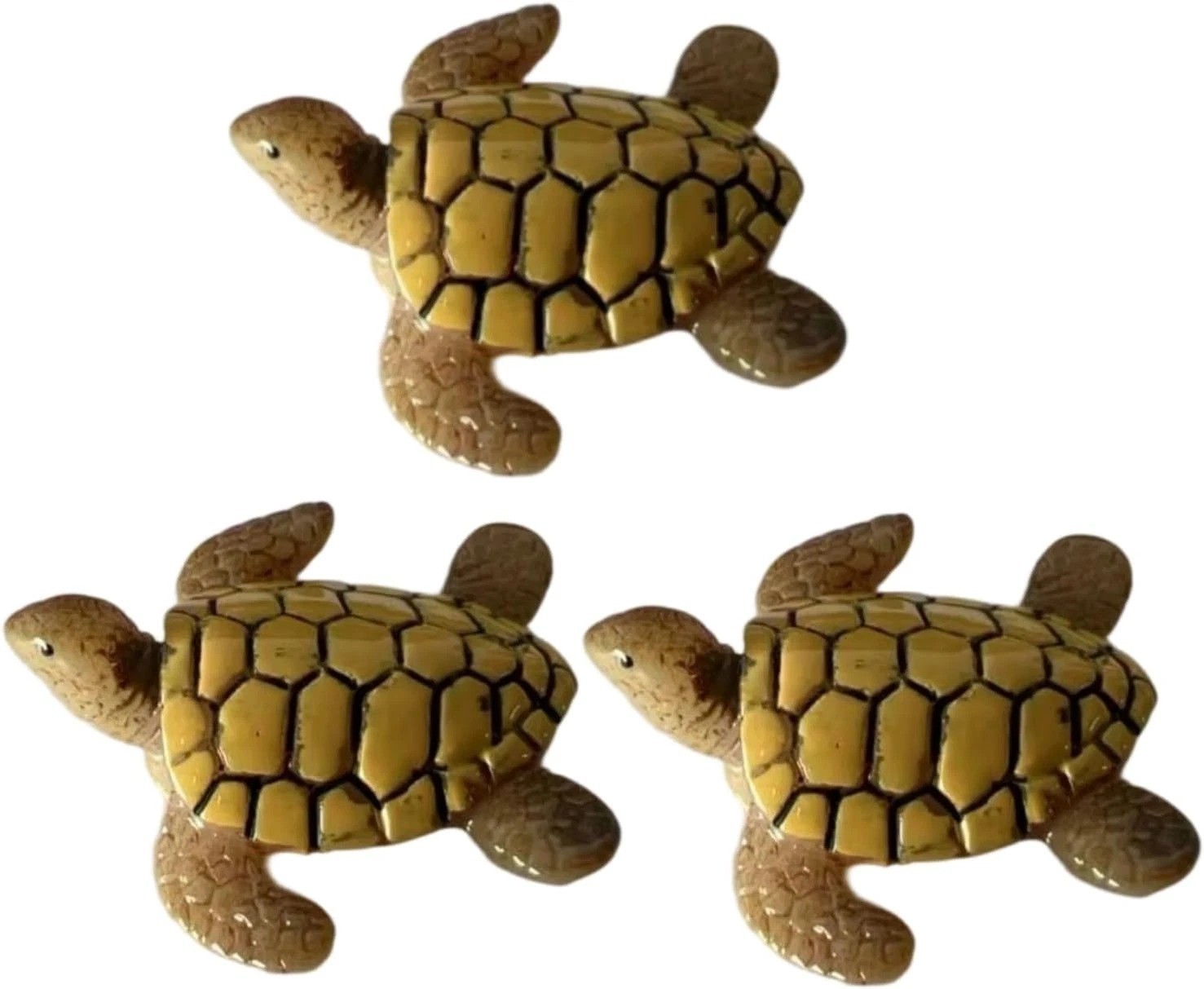 3 Pack Mini Sea Turtle Figurines Resin Micro Landscape Decor