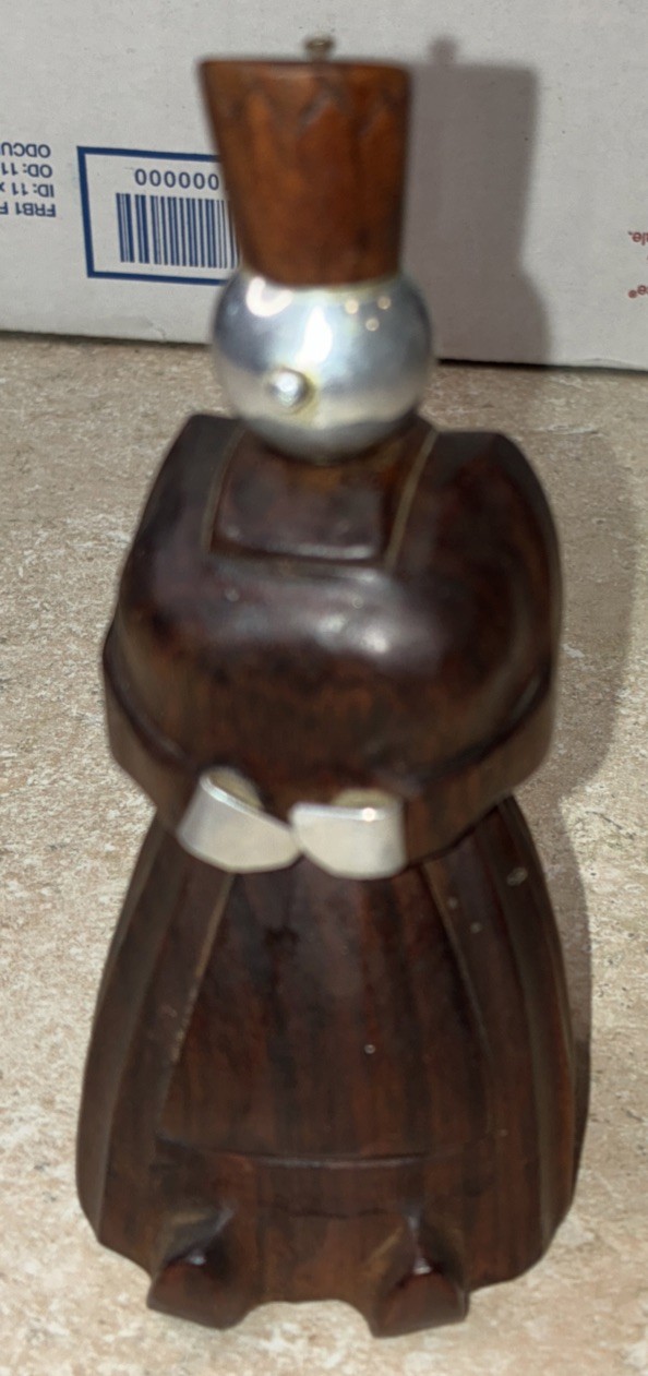 VTG French Figural Carved Wood/Metal - Peugeot Freres Pepper Mill Grinder VTG French Figural Carved Wood/Metal - Peugeot Freres Pepper Mill Grinder