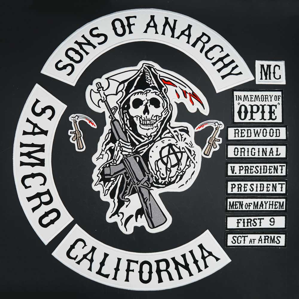Original Son Of Anarchy Embroidered MC iron on sewing Patches for Rider Biker