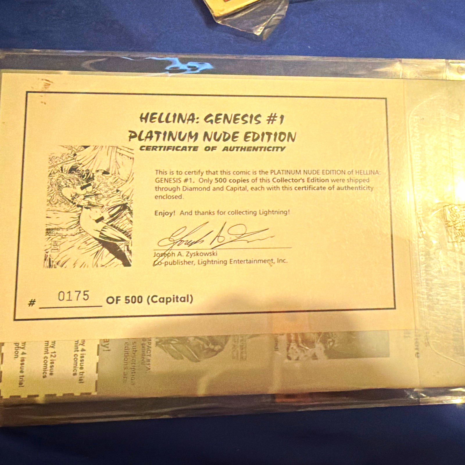 Hellina Genesis #1 Platinum Nude Edition Limited #0175/500 (Lightning Ent.)