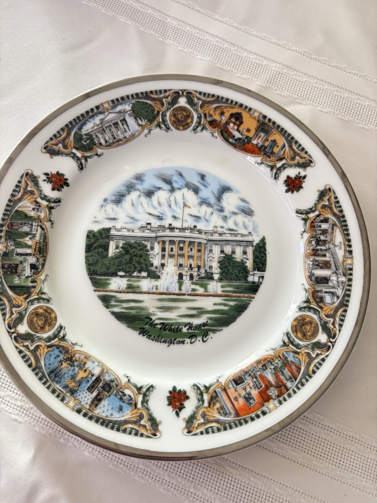 🔥 White House Washington DC Capsco Japan 1961 Souvenir Collectors Plate 10 3/4”