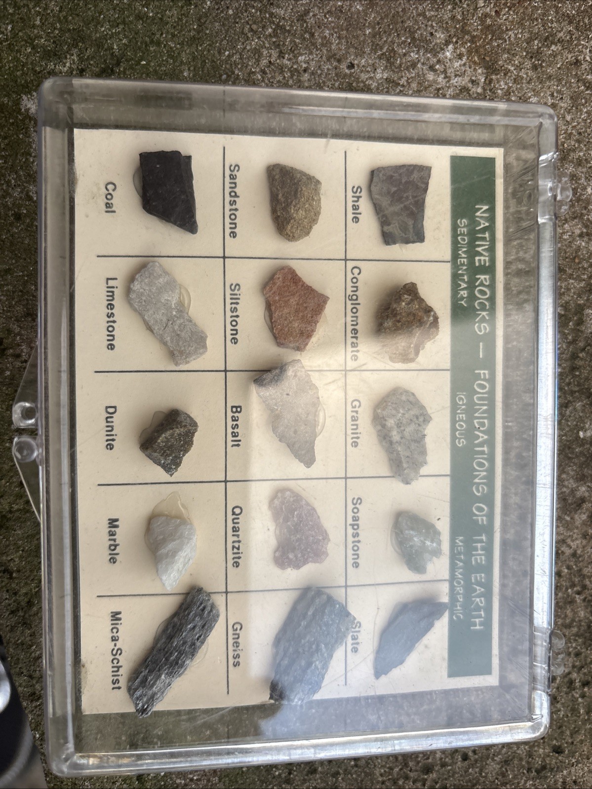 Vintage Rock Collection and ID Card Native Rocks Foundation of the Earth