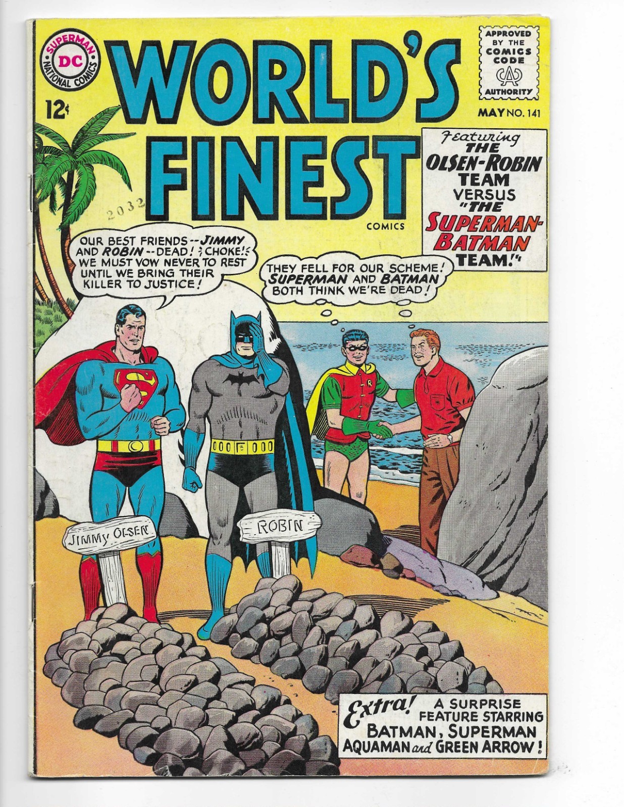 World's Finest 141 1964 DC Comics F 6.0 Batman Superman Robin Green Arrow Krypto