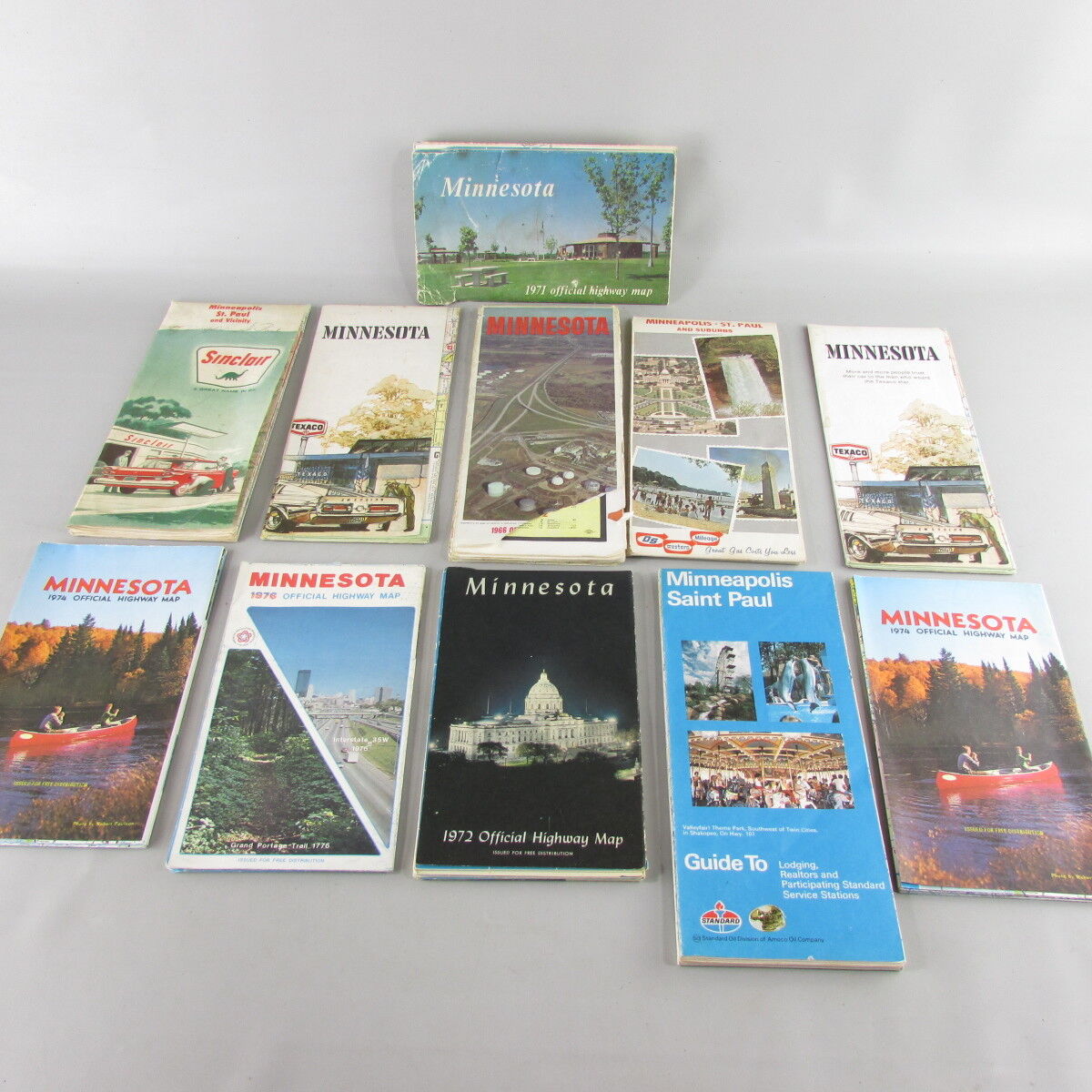 LOT OF 11 RARE MINNESOTA HIGHWAY ROAD MAP CONVENIENCE GAS STATION