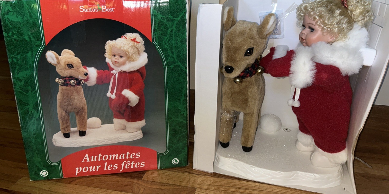 Rare 1998 Santa’s Best Snowgirl with Reindeer Holiday Animation New Never Used