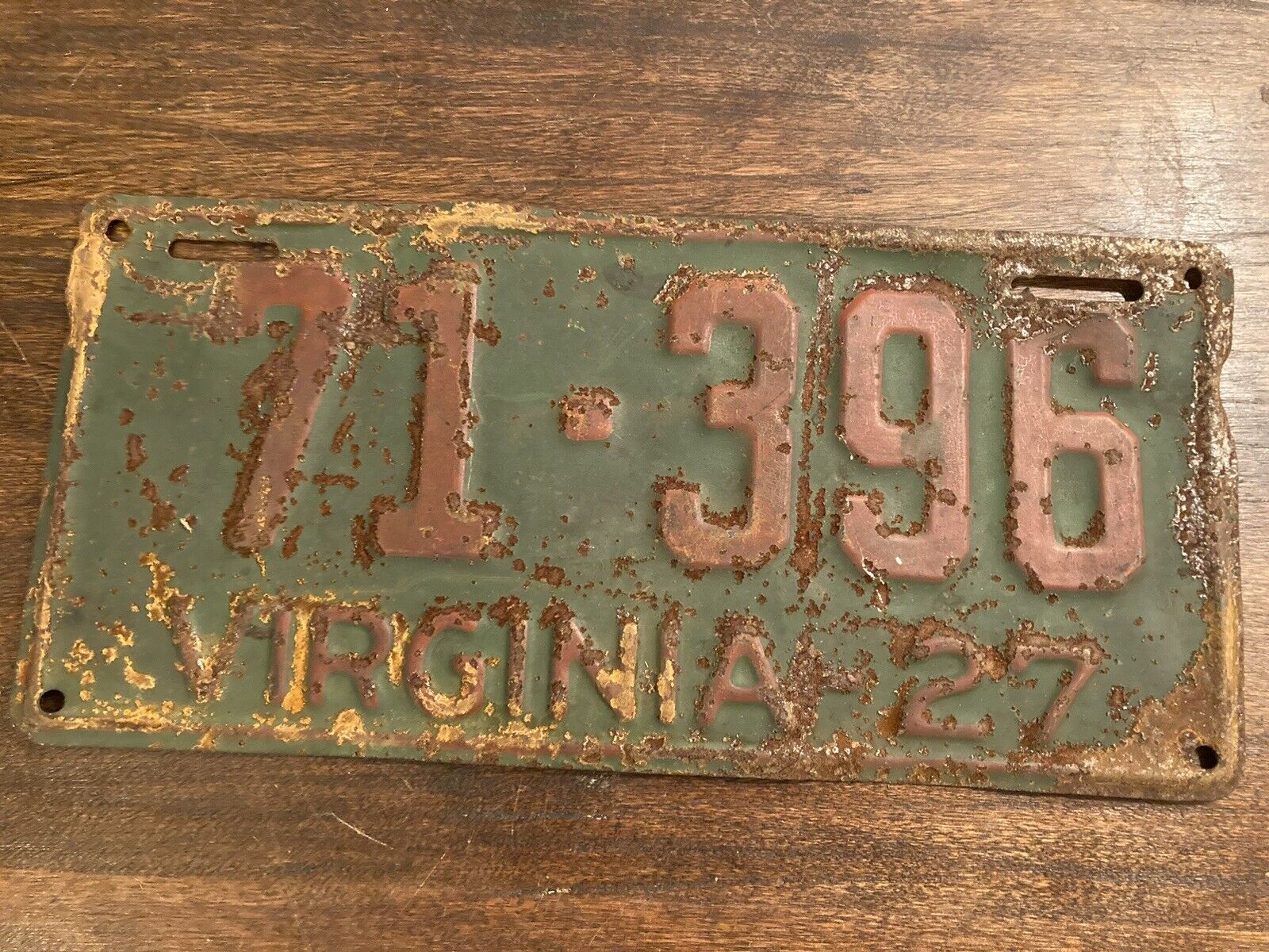 Antique 1927 Virginia License Plate