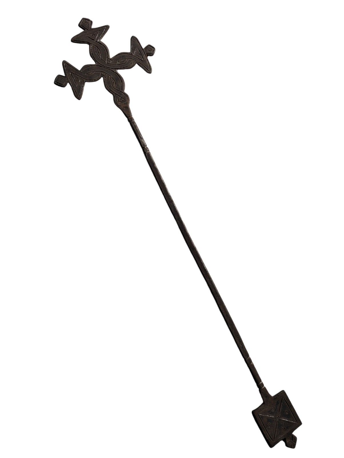 Rare Antique Ethiopian Orthodox Christian Processional Cross  Hand-Forged,Africa