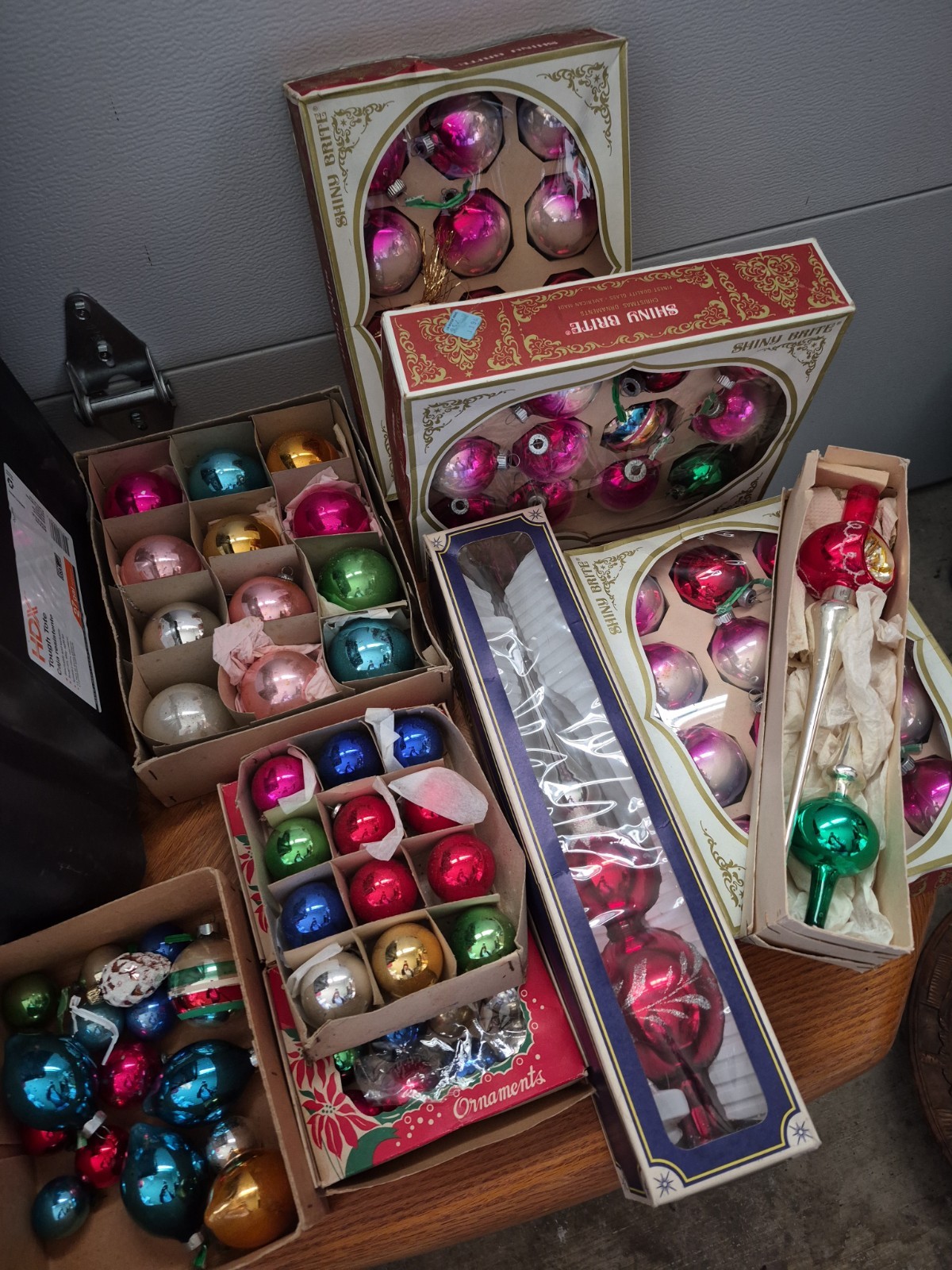 Lot 100+ Vintage Christmas Ornaments Glass Shiny Brite Bulbs, 3 Tree Toppers Lot 100+ Vintage Christmas Ornaments Glass Shiny Brite Bulbs, 3 Tree Toppers
