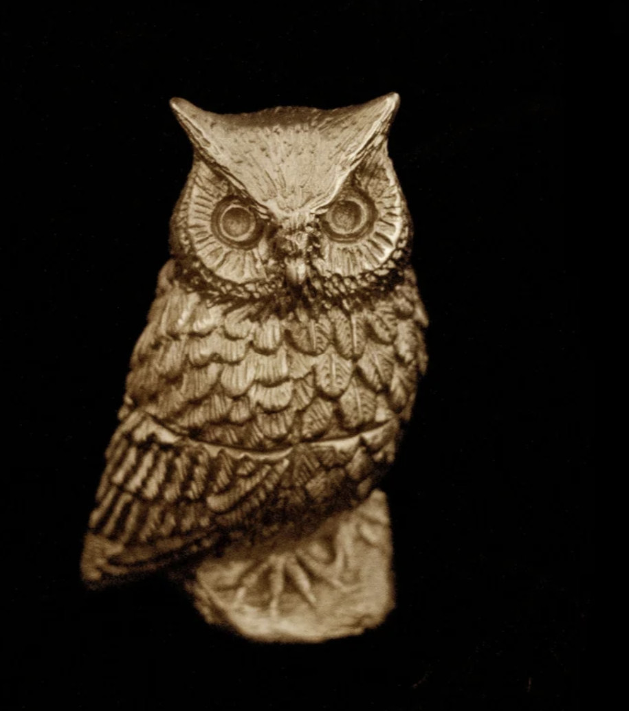 Vintage CUTE Owl Trinket Jewelry Box Antique Style Keepsake Vanity Decor VTG