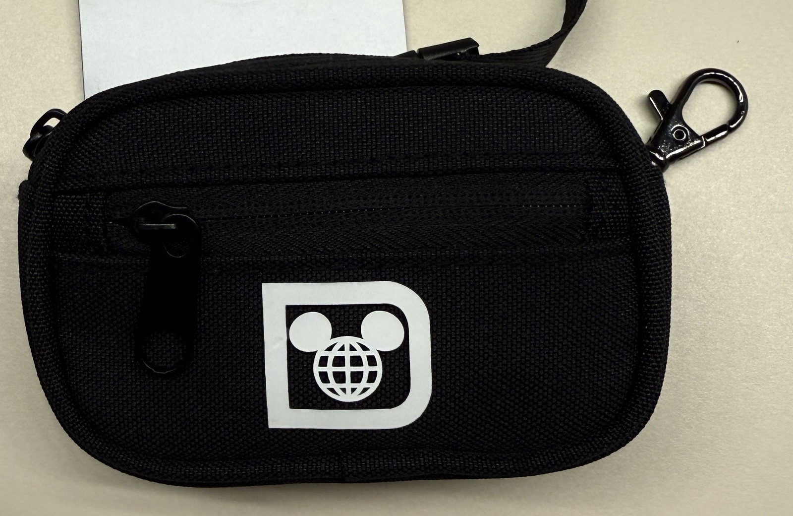 Disney Parks WDW Micro MINI FANNY PACK BLACK KEYCHAIN CHARM New