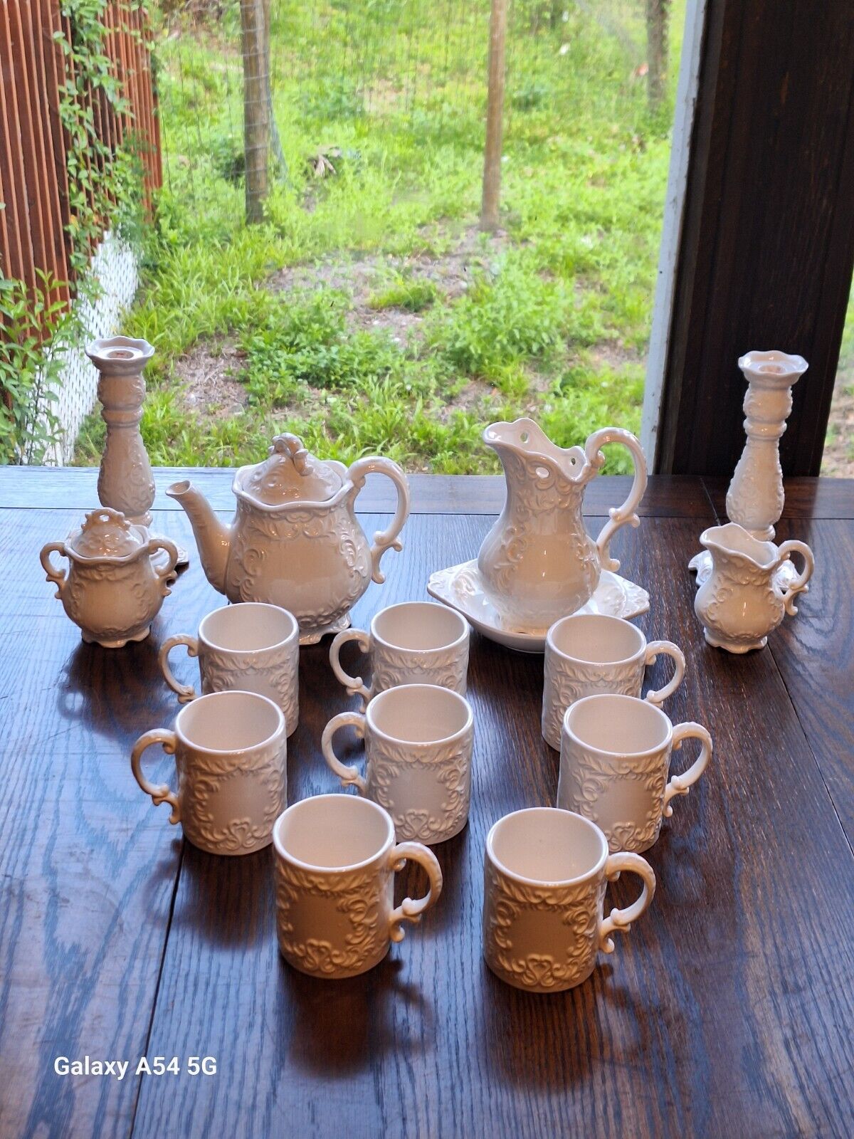 Vintage Napcoware 17pc Provincial Tea /Coffee  Set W/ Candlestick Holders