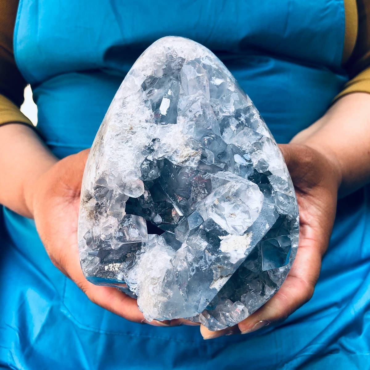 4.51LB  Natural blue crystal cave quartz crystal cave mineral specimen 4486