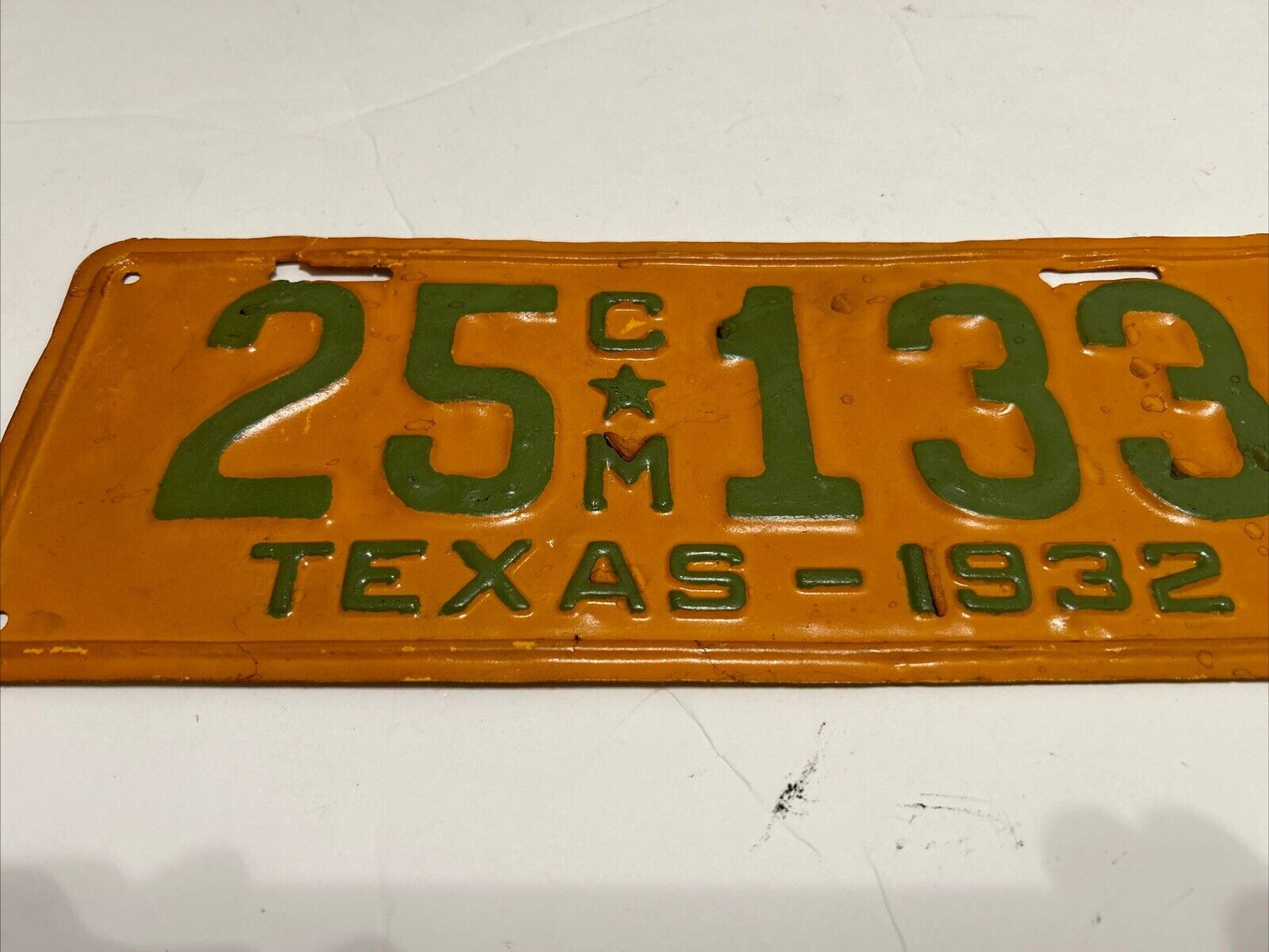 1932 TEXAS Original TRUCK LICENSE PLATE Commercial Motor  1 Pc