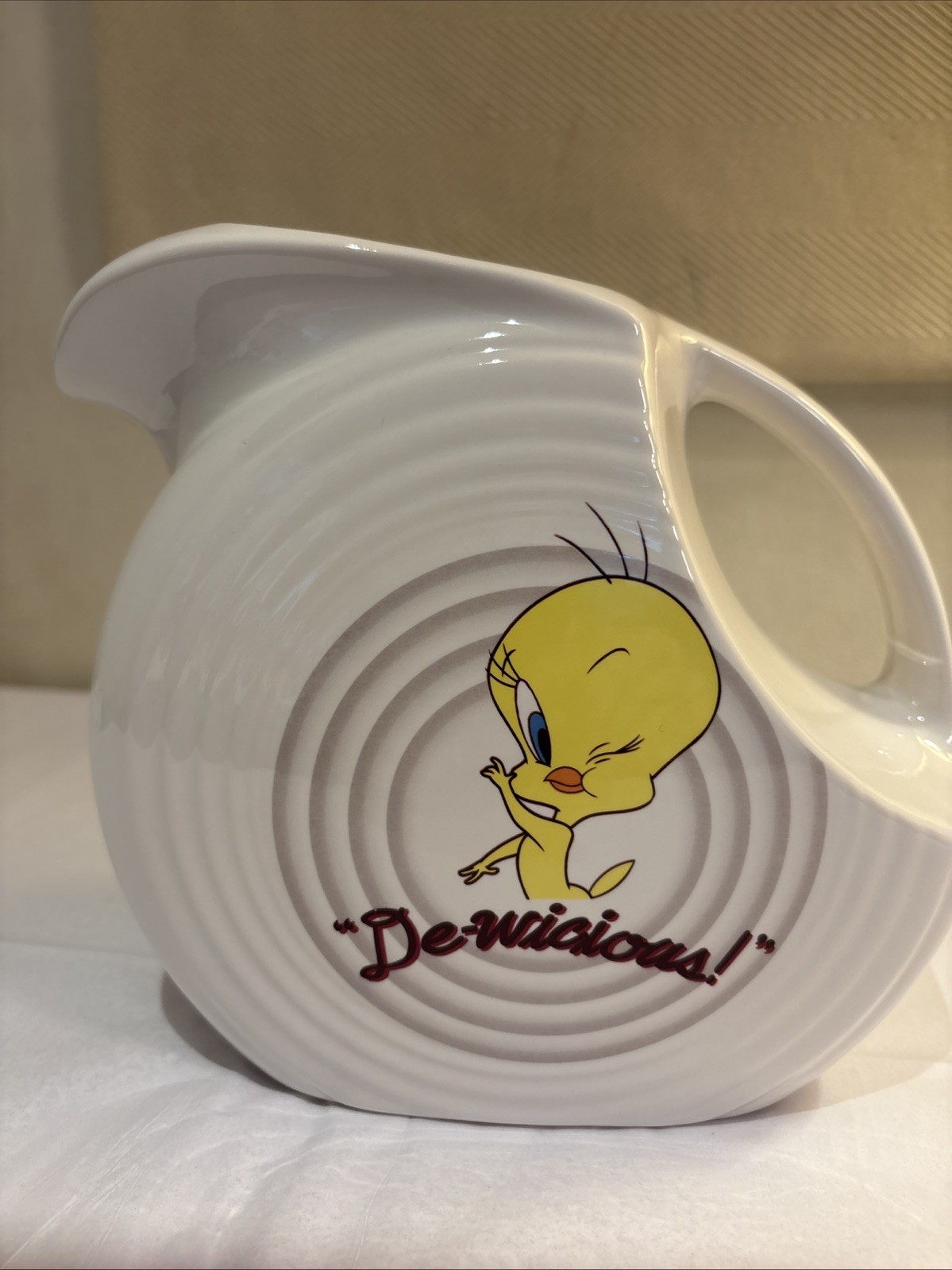 Tweety Bird Looney Tunes Fiesta Ware 60th Anniversary Pitcher