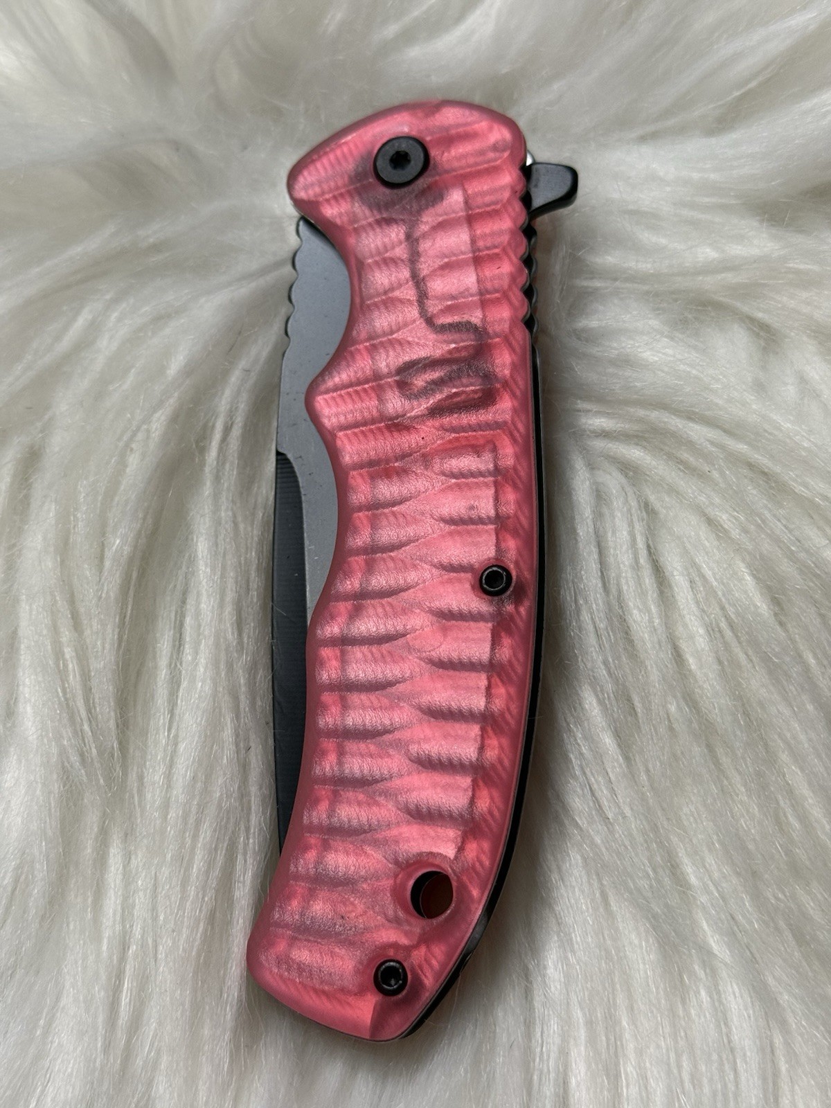 Unbranded Transparent Pink Spring Assisted Pocket Knife