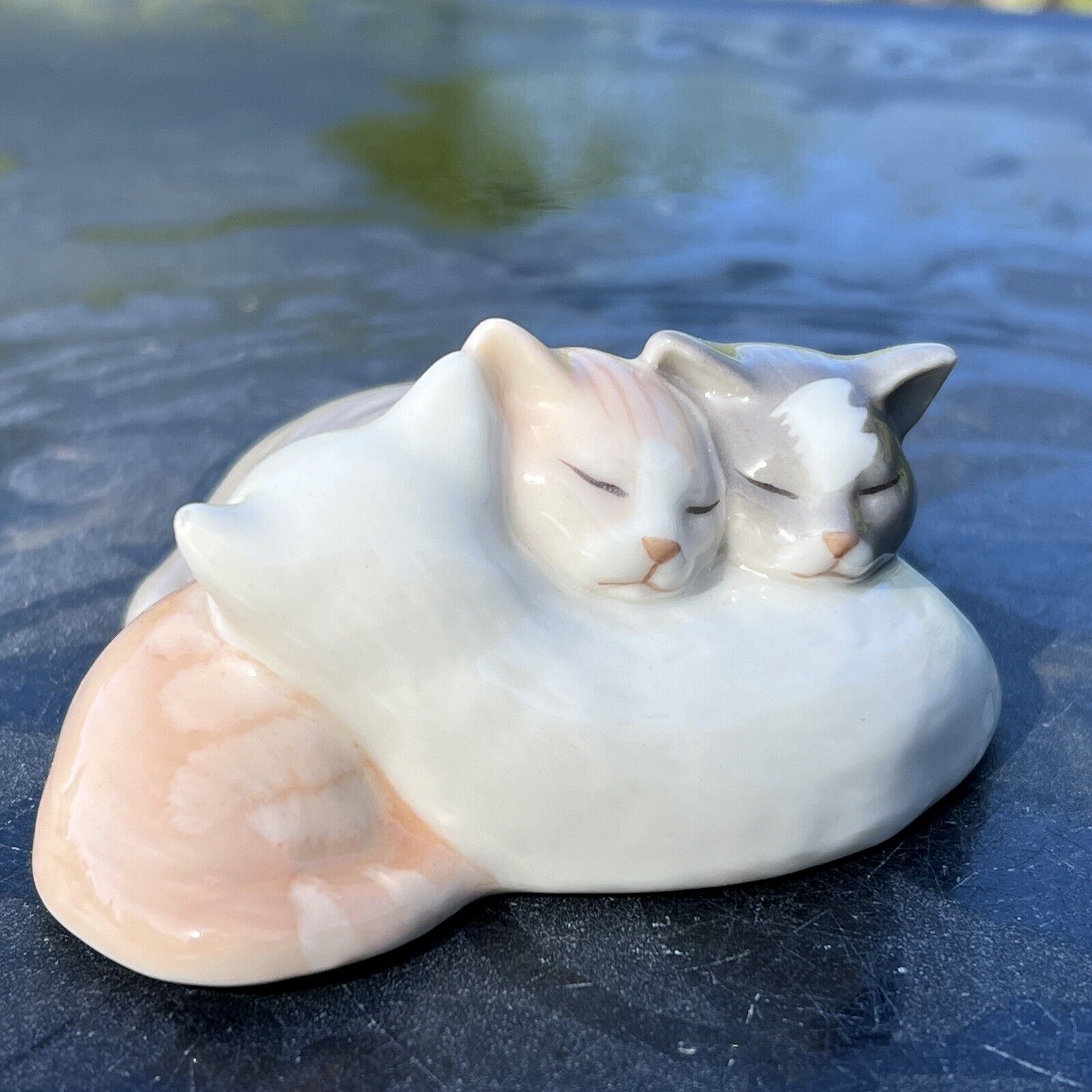 Royal Copenhagen Mini Collection Cuddling Cat Trio- Fine Porcelain Figurine #684