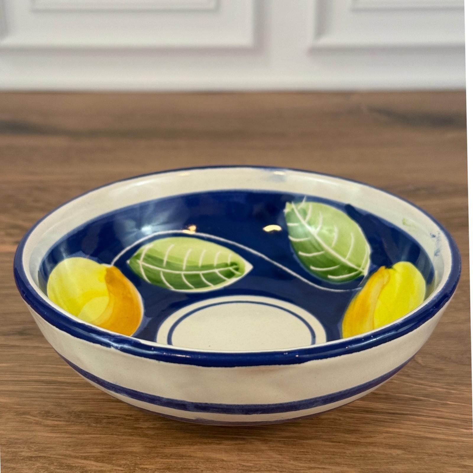 VTG Nuova Vietri Made in Italy Blue Lemon Pattern 5 5/8\