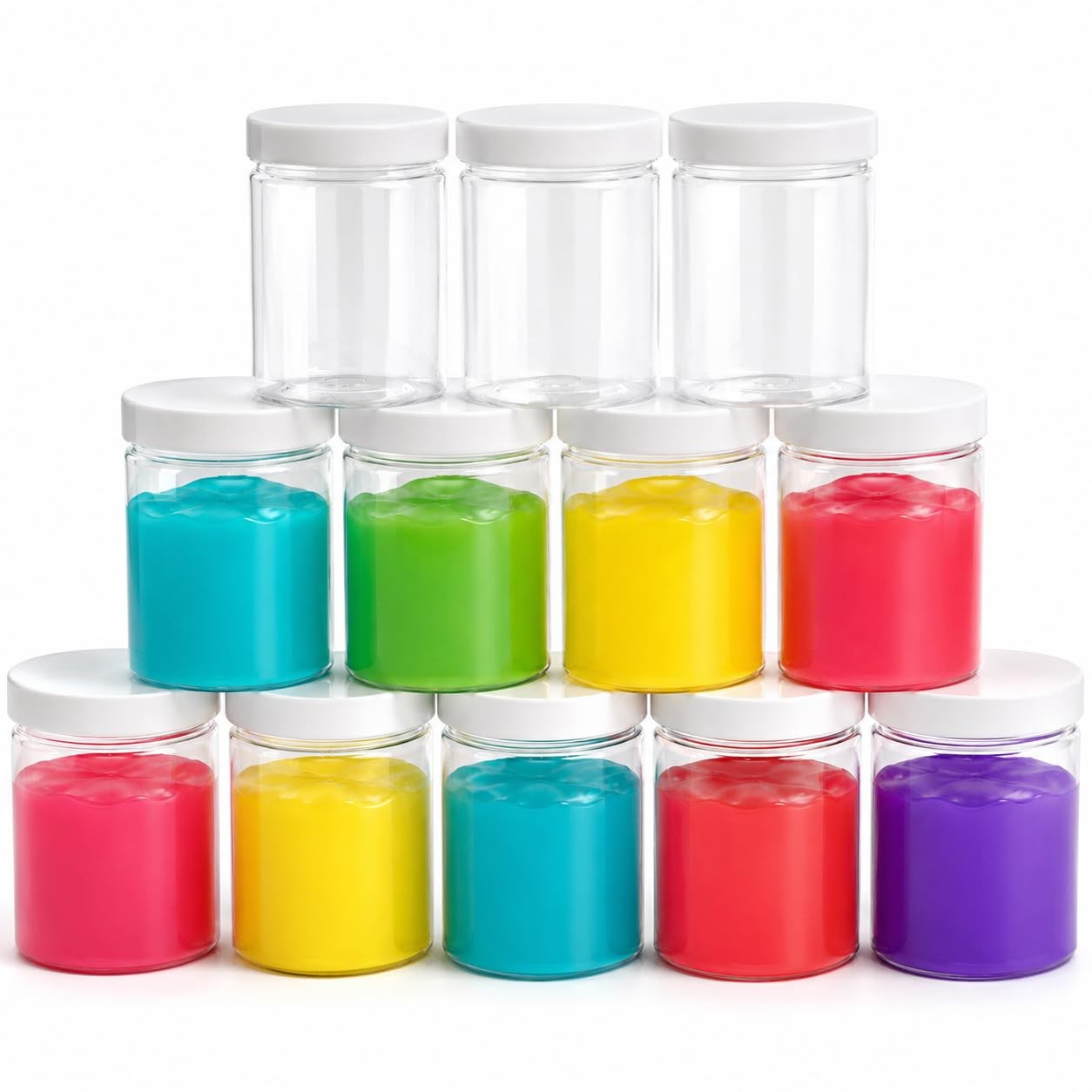 6 oz Plastic Jars with Lids (12 pack) - Clear 6 oz, 6 Oz 12 Pack (White) 6 oz Plastic Jars with Lids (12 pack) - Clear 6 oz, 6 Oz 12 Pack (White)