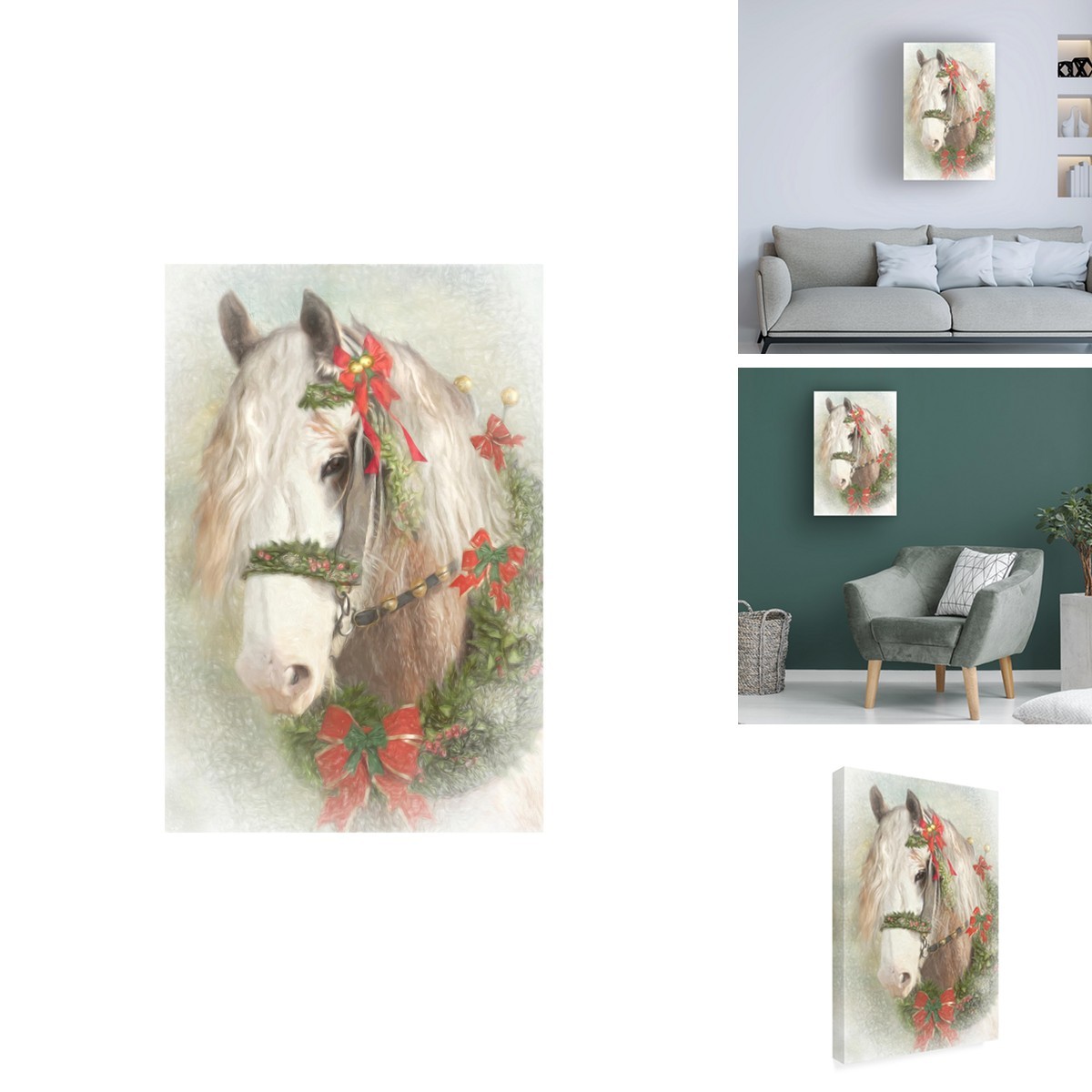 Trademark Fine Art Trudi Simmonds The Christmas Wreath Canvas 16 x 24 Inches