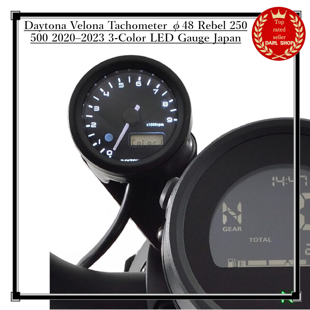 Daytona Velona Tachometer φ48 Rebel 250 500 2020–2023 3-Color LED Gauge Japan