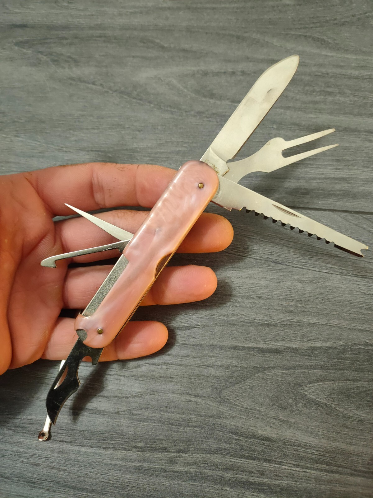 Vintage Folding Travel KNIFE Multitool 1959-Folding knife factory in Vorsma USSR