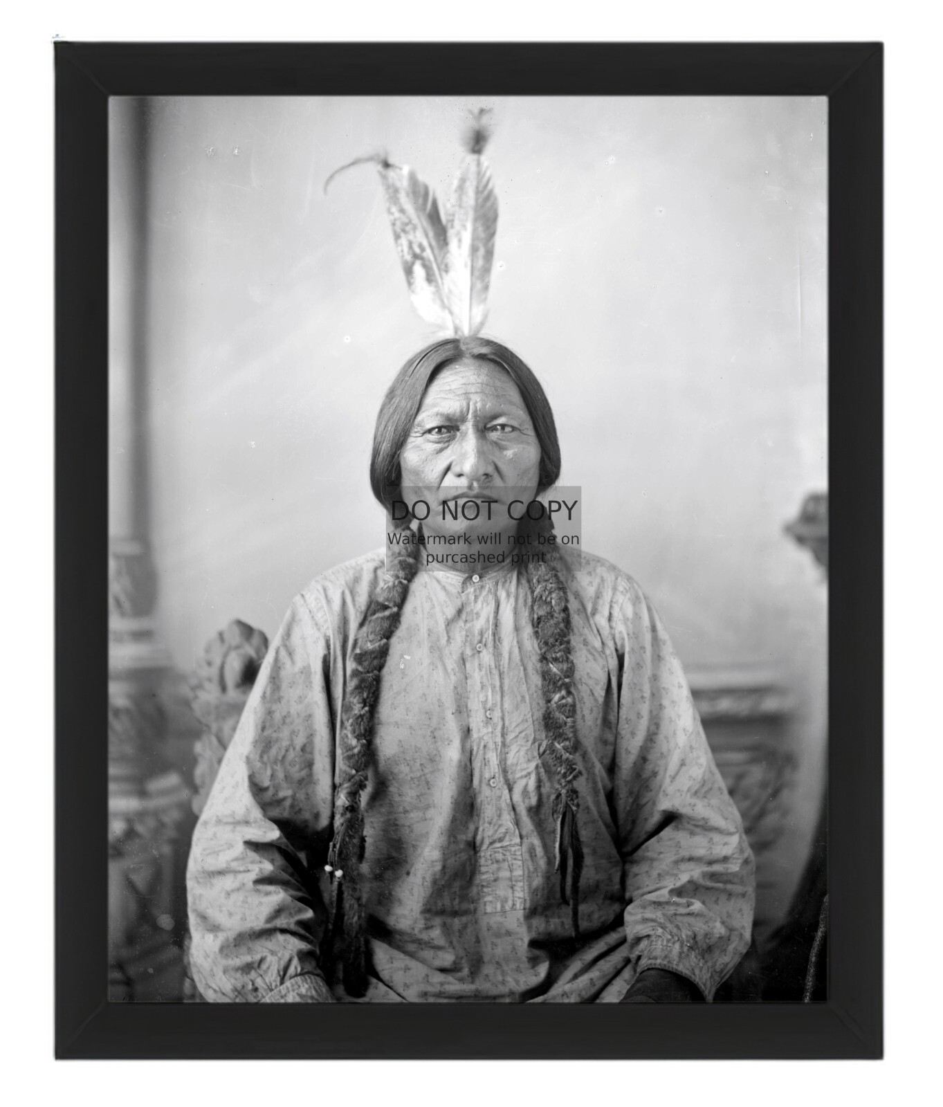 SITTING BULL NATIVE AMERICAN CHIEF 1883 OLD WEST 8X10 FRAMED PHOTO REPRINT