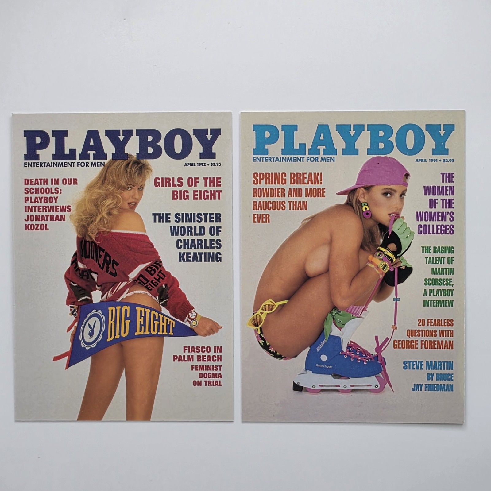 Playboy Official Vintage Collectible April 1991 & 1992 Covers SPICY Sexy Cards