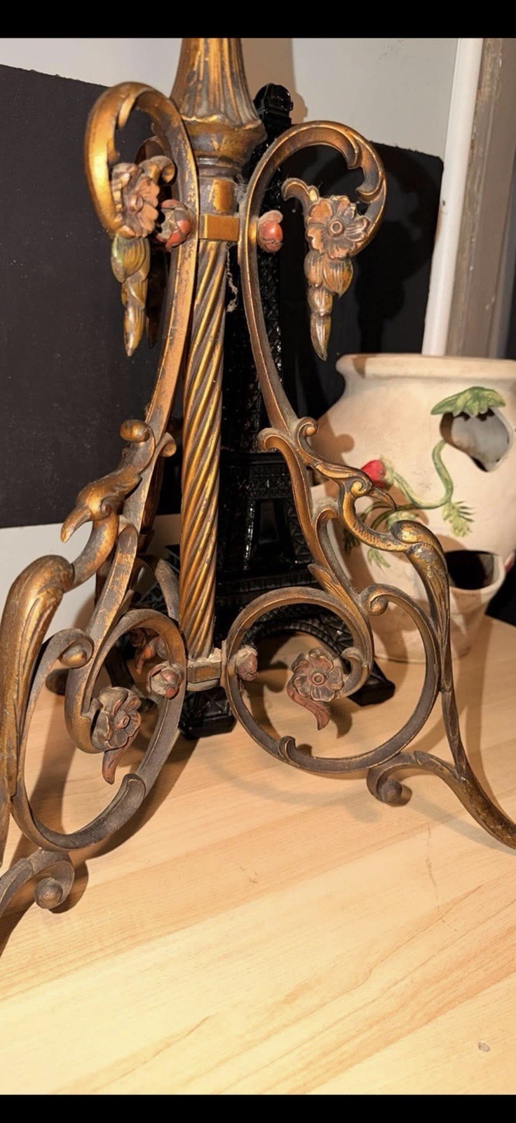Cool Old Floor Lamp .  Flowers As Washers And Birds As Legs