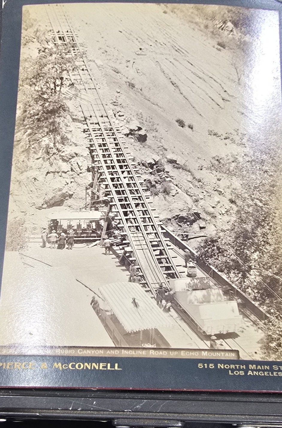 c1890 Pierce & McConnell Cabinet Card Photo Echo Mountain Incline Railway LA