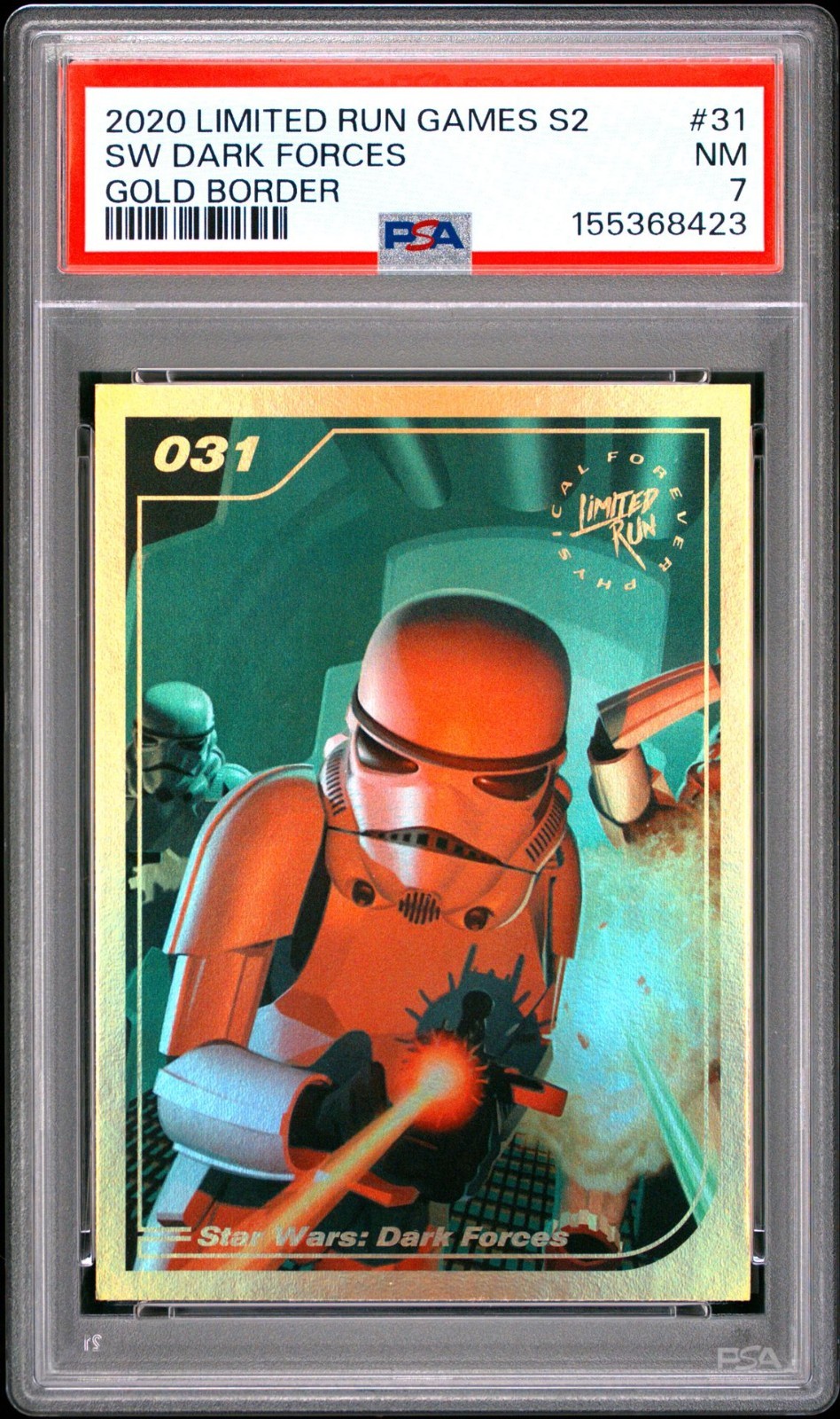 2020 LIMITED RUN GAMES SERIES 2 31 STAR WARS DARK FORCES GOLD BORDER PSA 7 POP 1