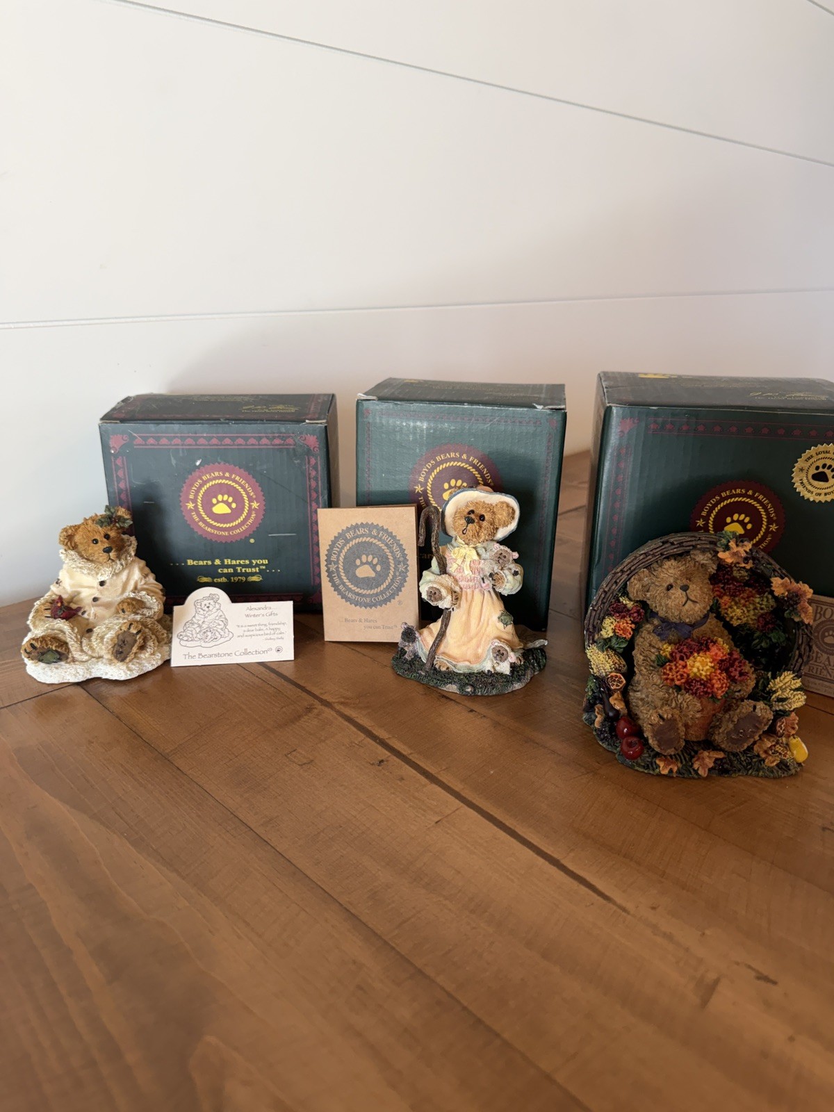 Boyds Bears Bearstone Collection Lot of 3 Figurines W/Original Boxes Fall/Winter Boyds Bears Bearstone Collection Lot of 3 Figurines W/Original Boxes Fall/Winter