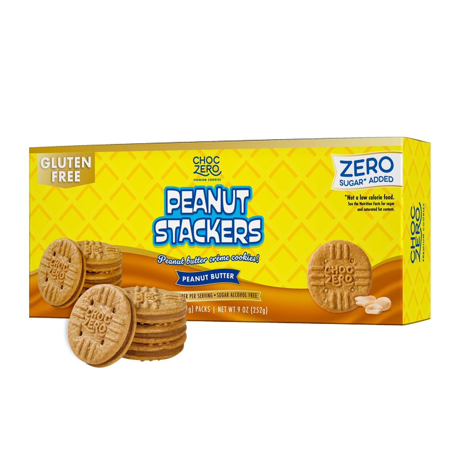 ChocZero Peanut Stackers Sandwich Cookies – Gluten Free, 9 Ounce (Pack of 1) ChocZero Peanut Stackers Sandwich Cookies – Gluten Free, 9 Ounce (Pack of 1)