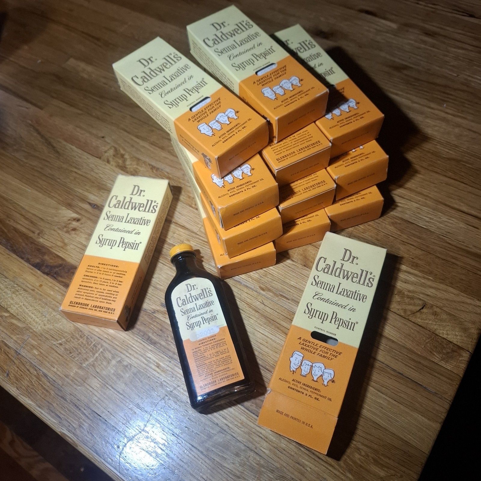 Lot Of 13 NOS Vintage 1960s Dr. Caldwell's Laxative Pepsin Syrup Unopened Sealed