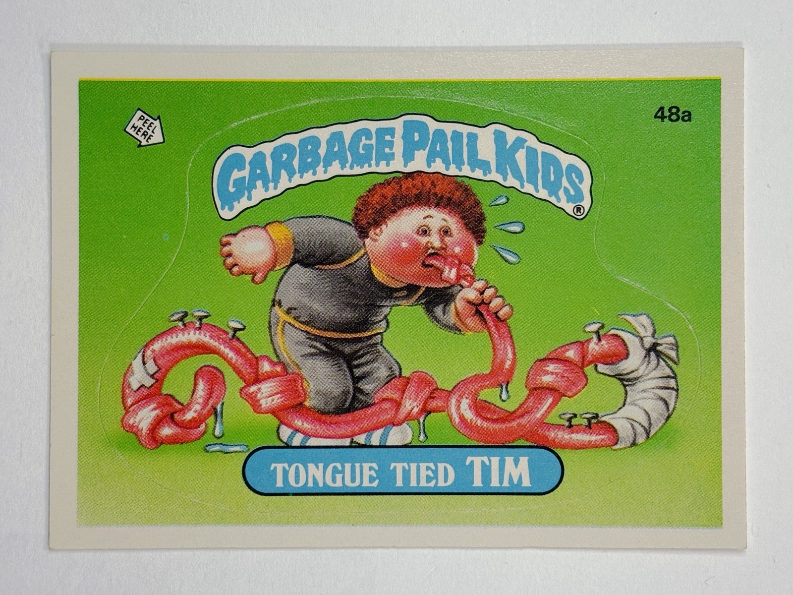 1985 Topps Garbage Pail Kids -Series 2 -Glossy #48A Tongue Tied Tim (EX) SeePICS