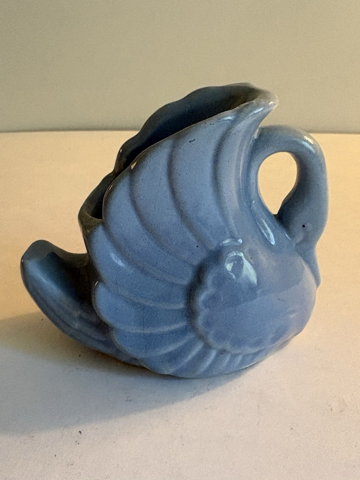 Vintage Blue Swan Art Pottery Ceramic Planter 3 3/4” x 4” Slate Blue