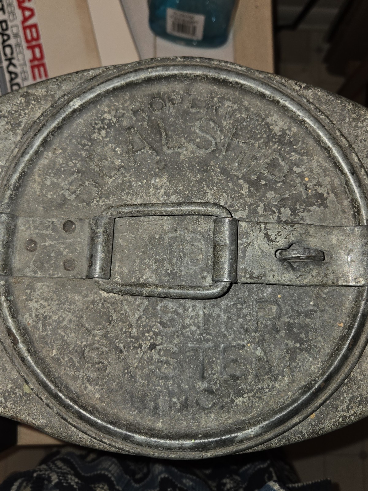 RARE Antique Sealshipt Oyster System  Galvanized  Bucket PATINA FINAL REDUCE