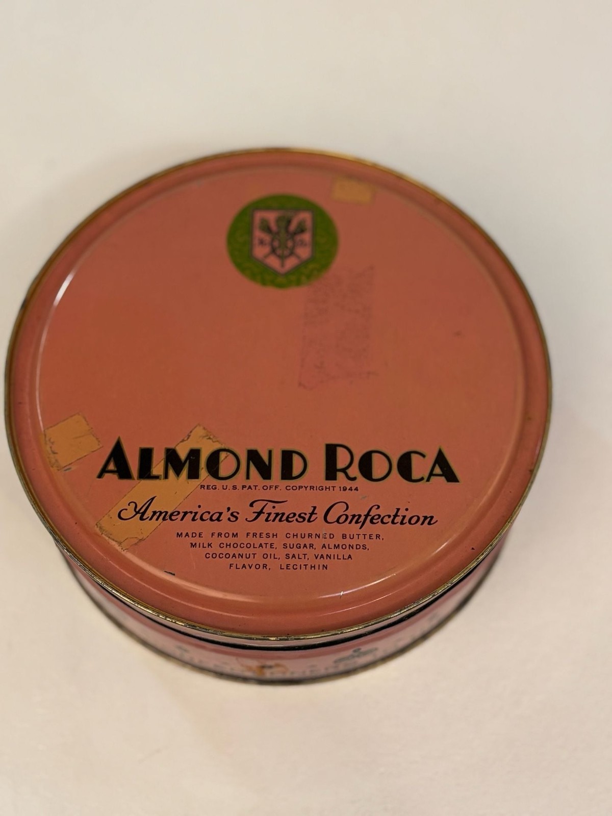 Vintage Almond Roca Brown And Haley Candy Tin Confectioner