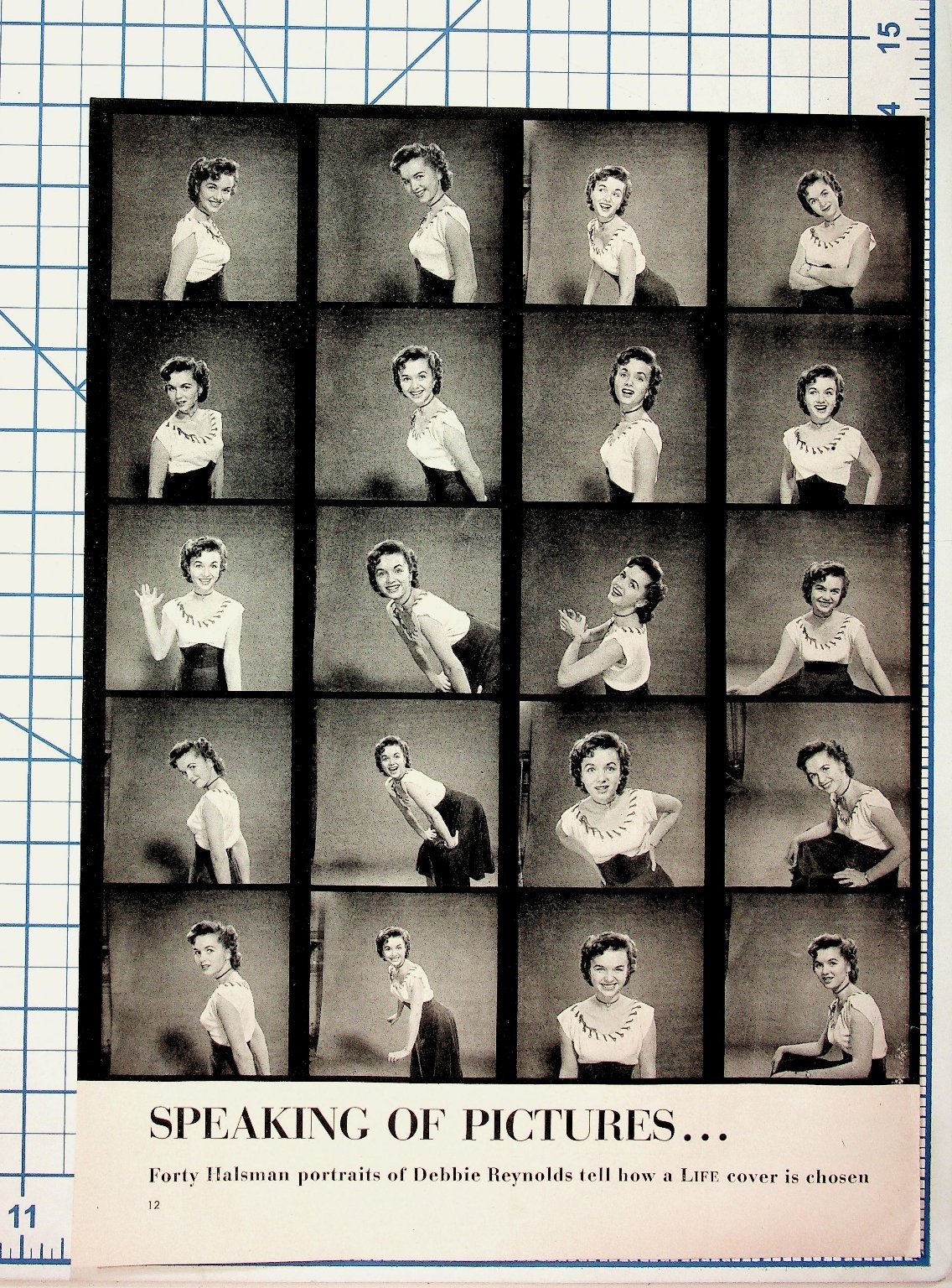 Debbie Reynolds LIFE Magazine Cover Photo Contact Sheet by Philippe Halsman Debbie Reynolds LIFE Magazine Cover Photo Contact Sheet by Philippe Halsman