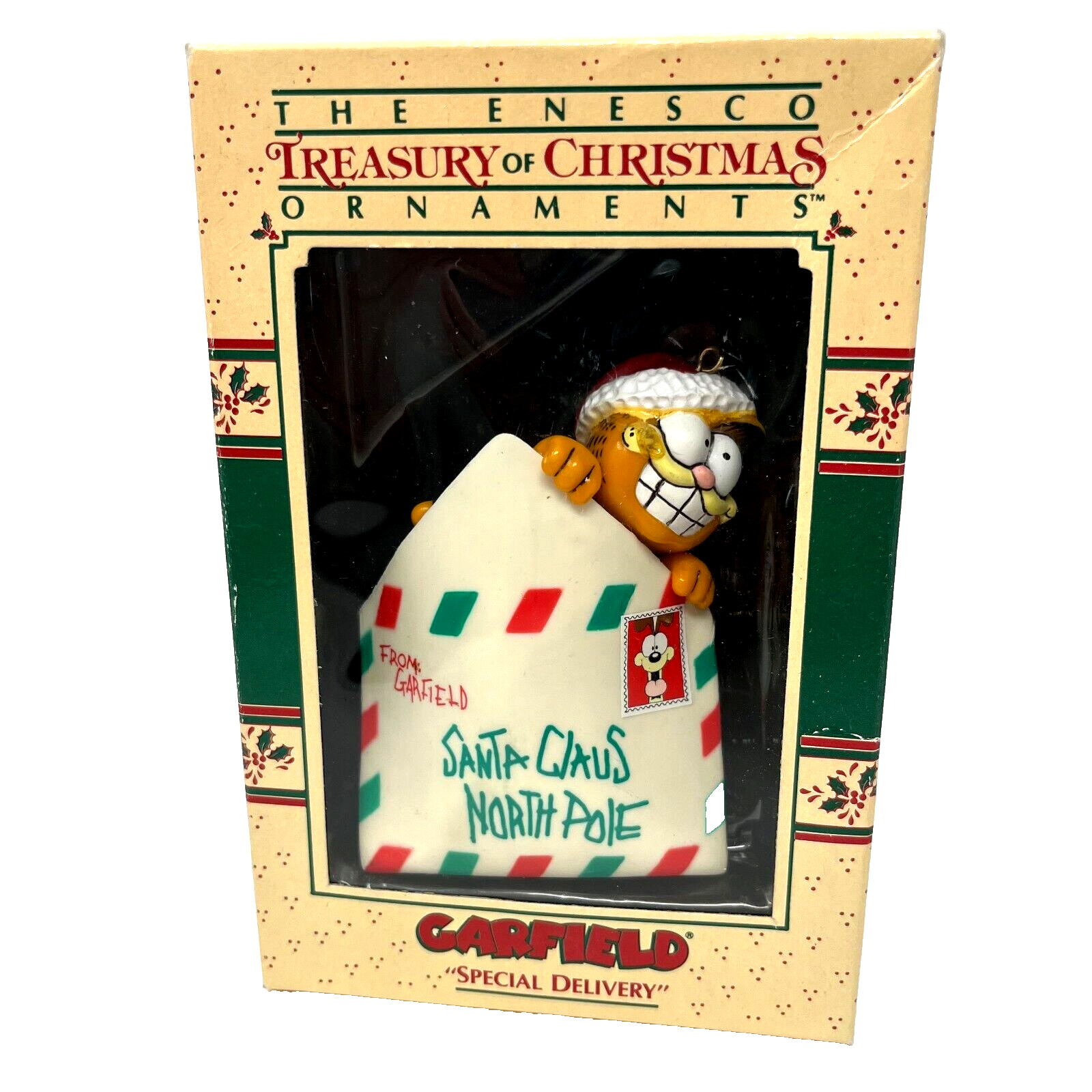 Enesco Garfield Christmas Ornament Special Delivery Vintage NOS Enesco Garfield Christmas Ornament Special Delivery Vintage NOS