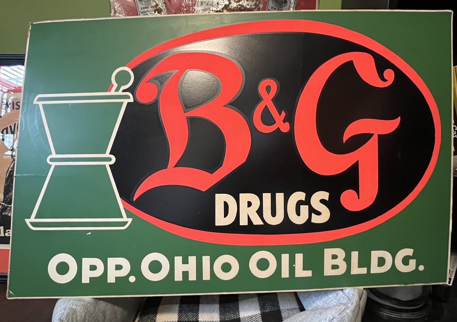 Vintage B&G Drugs Advertising Sign Vintage B&G Drugs Advertising Sign