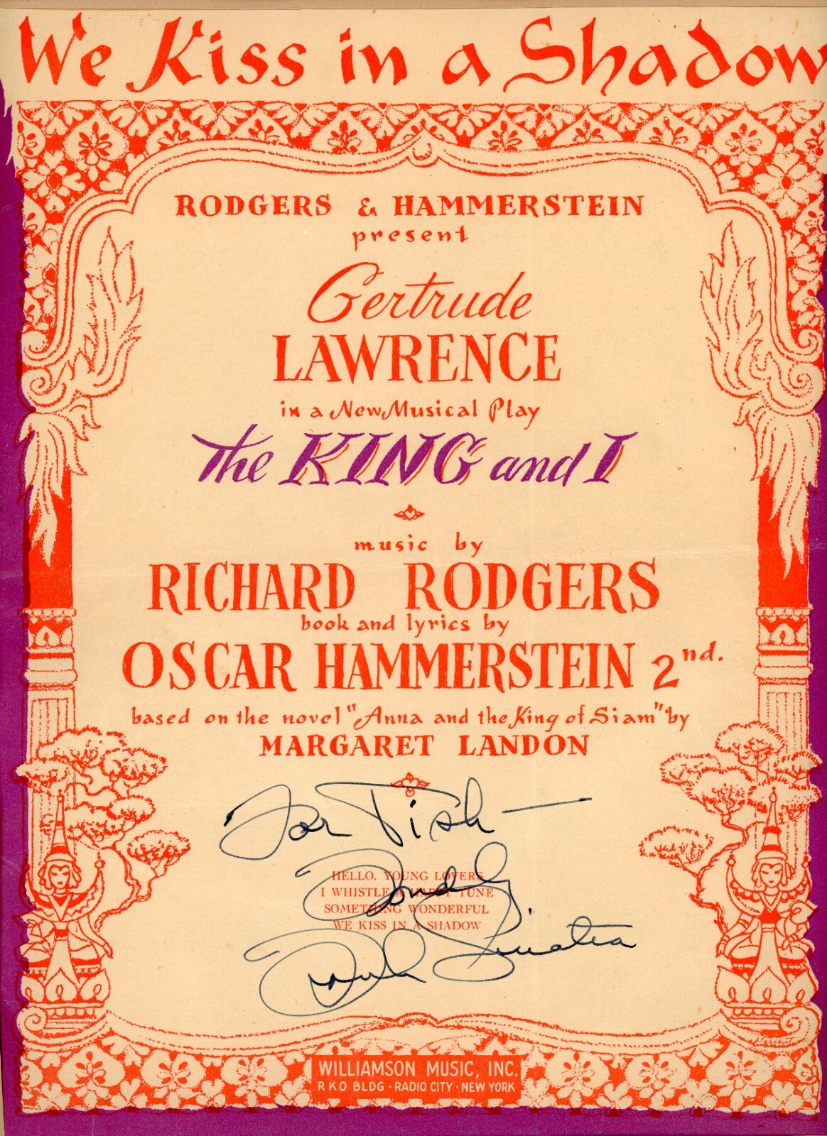 Frank Sinatra ~ Signed Autographed 1950\'s The King and I Music Program ~ PSA DNA