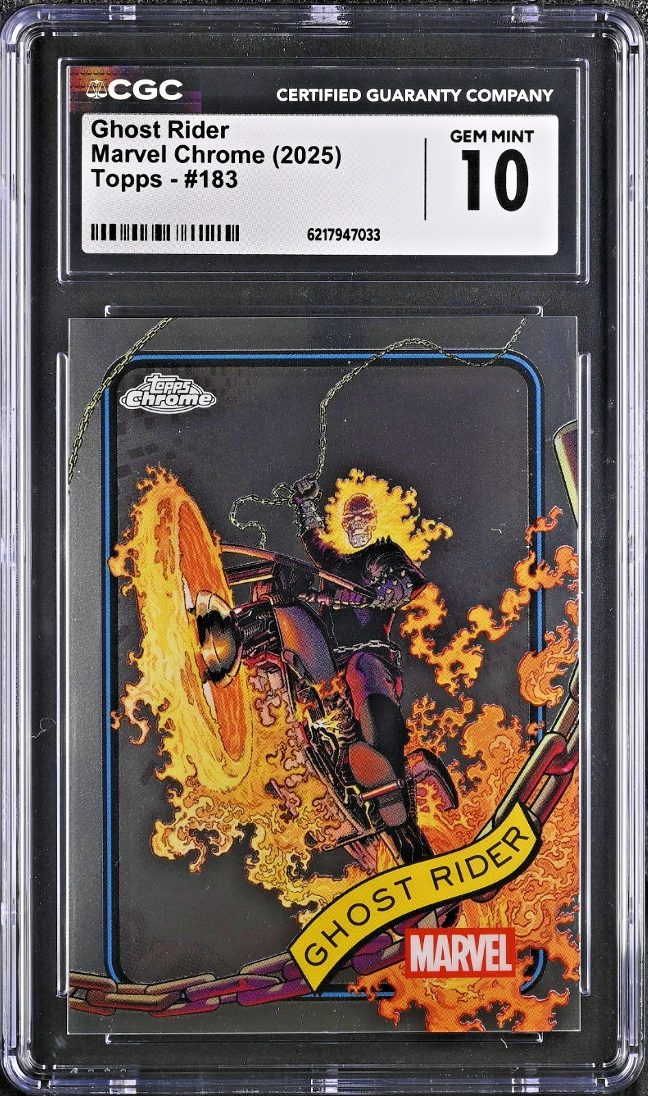 CGC 10 Gem Mint Topps Marvel Chrome Ghost Rider #183