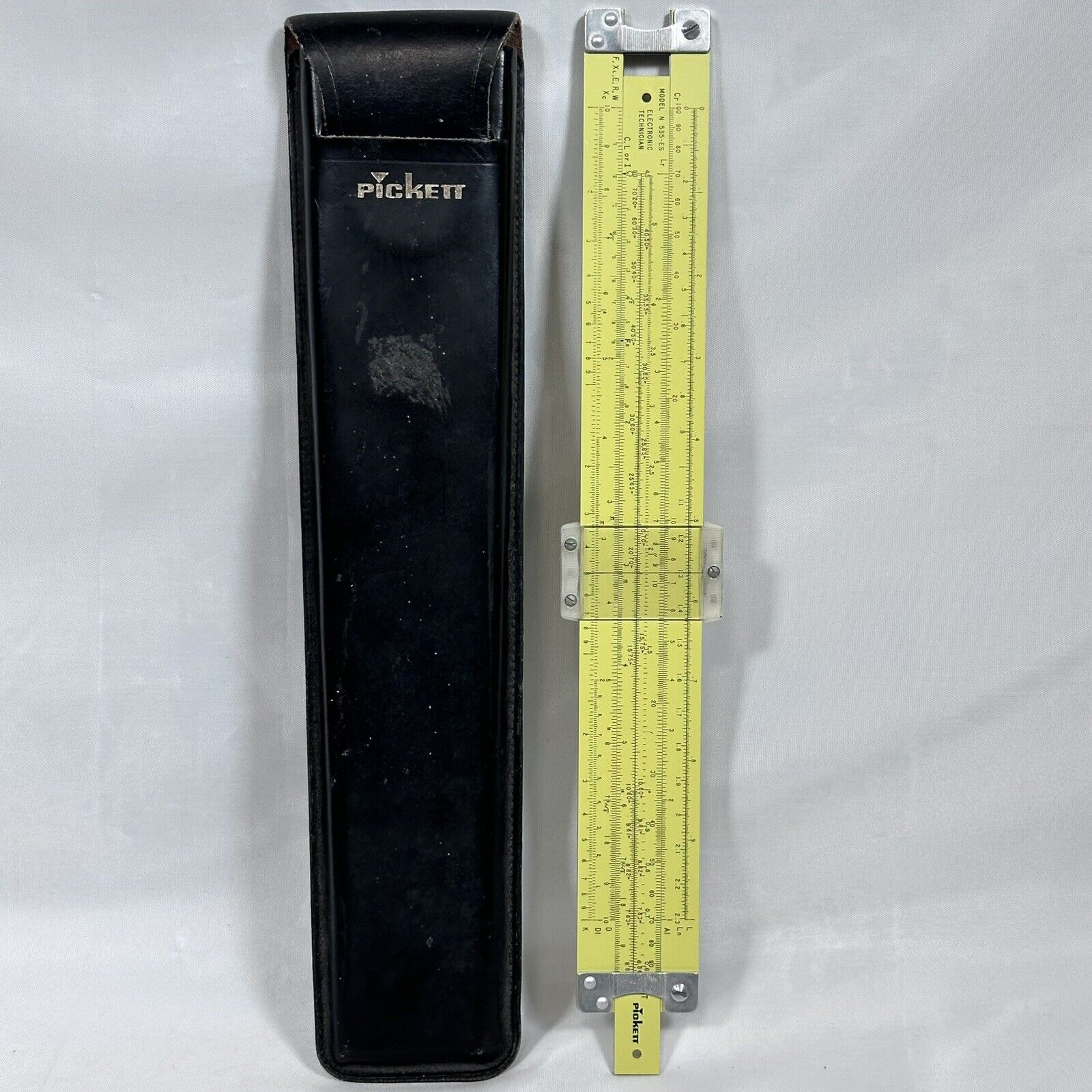 Vintage Pickett Slide Rule Electronic Technician Metal Model N535ES 1970 535-ES