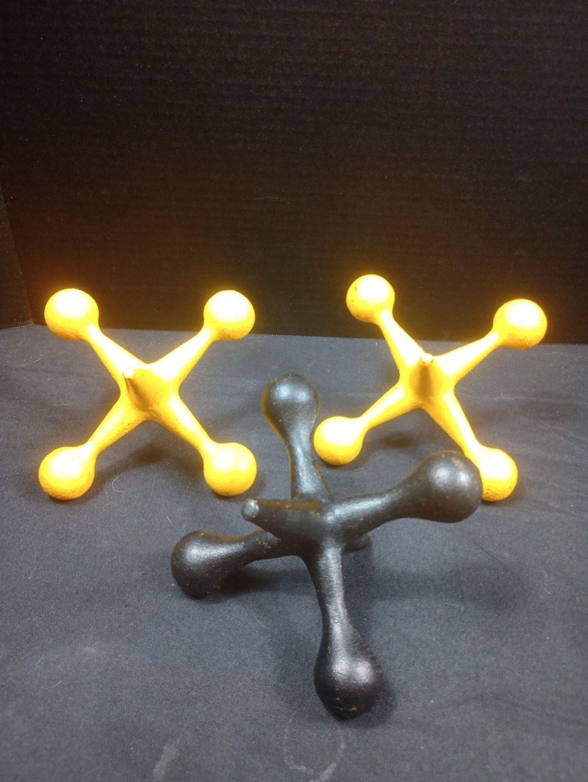 Vintage Mid Century 3 pc set of Jax Table Sculpture. Attributed to Bill Curry fo