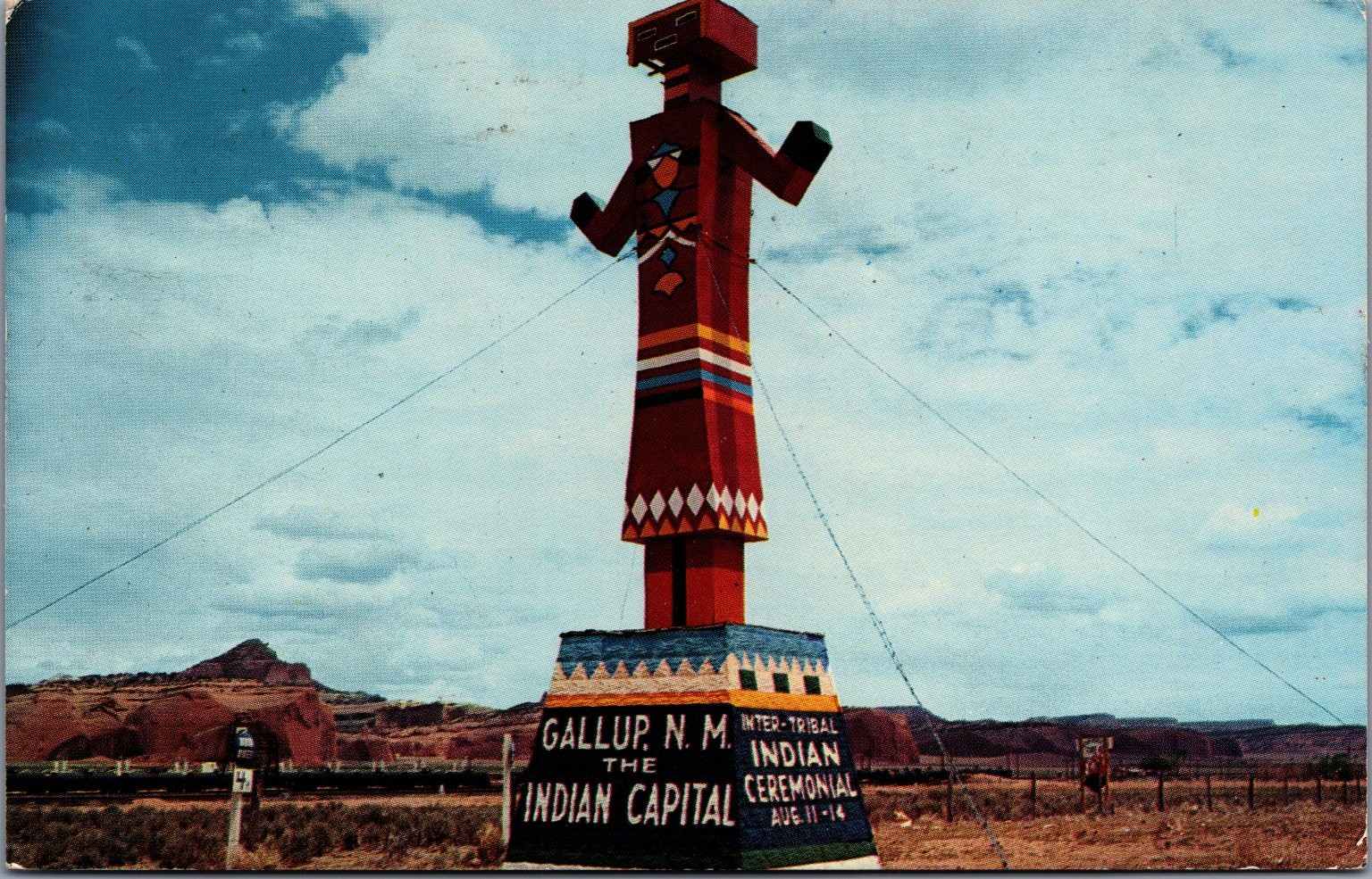 Gallup NM Indian Capital Highway 66 Postcard 1959 Petley Color Card Gallup NM Indian Capital Highway 66 Postcard 1959 Petley Color Card