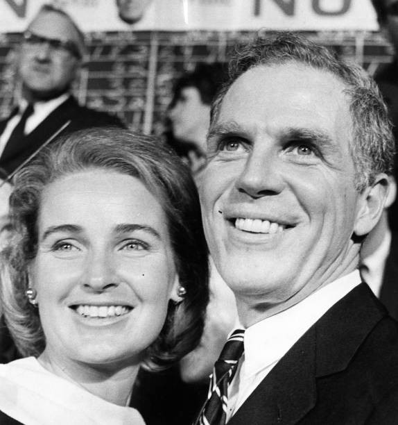 Mayor elect Kevin White wife Kathryn White after was elected - Boston Old Photo