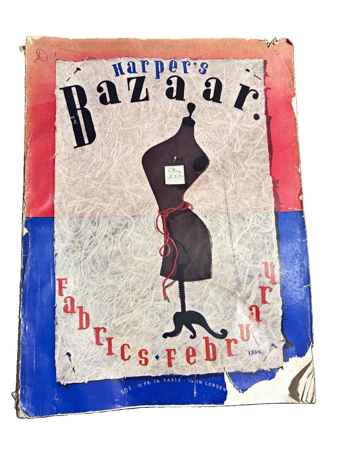 Vintage Harper\'s Bazaar Magazine – February 1936 Issue Clothing Paris London